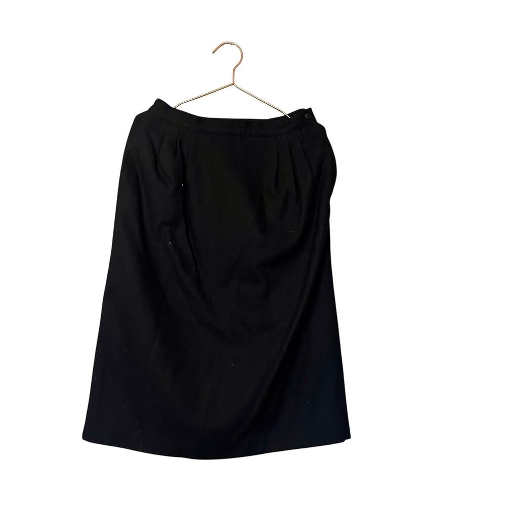 Leslie Fay Black Wool Blend Classic Skirt - Size 12